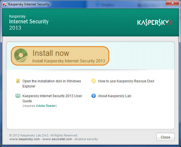 Installing Kaspersky Anti Virus