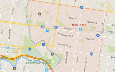 Hawthorn Regional Outline according to Google Data 2015